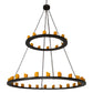 Meyda Lighting Loxley 72" 36-Light 2-Tier Timeless Bronze Chandelier With Amber Faux Candlelight