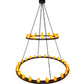 Meyda Lighting Loxley 72" 36-Light 2-Tier Timeless Bronze Chandelier With Amber Faux Candlelight
