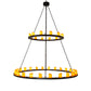 Meyda Lighting Loxley 72" 36-Light 2-Tier Timeless Bronze Chandelier With Amber Faux Candlelight