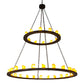 Meyda Lighting Loxley 72" 36-Light 2-Tier Timeless Bronze Chandelier With Amber Faux Candlelight