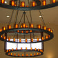 Meyda Lighting Loxley 72" 36-Light 2-Tier Timeless Bronze Chandelier With Amber Shade Glass