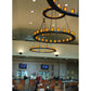 Meyda Lighting Loxley 72" 36-Light 2-Tier Timeless Bronze Chandelier With Amber Shade Glass