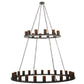 Meyda Lighting Loxley 72" 36-Light 2-Tier Timeless Bronze Chandelier With Amber Shade Glass