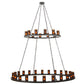 Meyda Lighting Loxley 72" 36-Light 2-Tier Timeless Bronze Chandelier With Amber Shade Glass