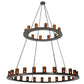Meyda Lighting Loxley 72" 36-Light 2-Tier Timeless Bronze Chandelier With Amber Shade Glass