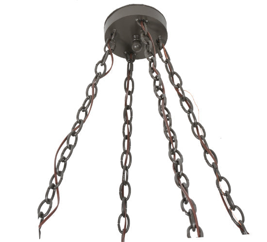 Meyda Lighting Loxley 72" 36-Light 2-Tier Timeless Bronze Chandelier With Amber Shade Glass