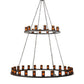 Meyda Lighting Loxley 72" 36-Light 2-Tier Timeless Bronze Chandelier With Amber Shade Glass