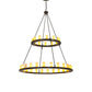 Meyda Lighting Loxley 72" 36-Light 2-Tier Timeless Bronze Chandelier With Amber Tawnyrock Idalight Shade