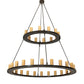 Meyda Lighting Loxley 72" 36-Light 2-Tier Timeless Bronze Chandelier With Amber Tawnyrock Idalight Shade