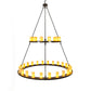 Meyda Lighting Loxley 72" 36-Light 2-Tier Timeless Bronze Chandelier With Amber Tawnyrock Idalight Shade