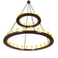 Meyda Lighting Loxley 72" 36-Light 2-Tier Timeless Bronze Chandelier With Amber Tawnyrock Idalight Shade