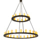 Meyda Lighting Loxley 72" 36-Light 2-Tier Timeless Bronze Chandelier With Amber Tawnyrock Idalight Shade