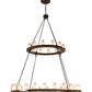 Meyda Lighting Loxley 72" 36-Light 2-Tier Timeless Bronze Chandelier With Clear Seeded Shade Glass