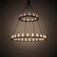 Meyda Lighting Loxley 72" 36-Light 2-Tier Timeless Bronze Chandelier With Clear Seeded Shade Glass