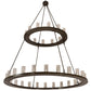 Meyda Lighting Loxley 72" 36-Light 2-Tier Timeless Bronze Chandelier With Clear Seeded Shade Glass