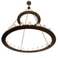 Meyda Lighting Loxley 72" 36-Light 2-Tier Timeless Bronze Chandelier With Clear Seeded Shade Glass