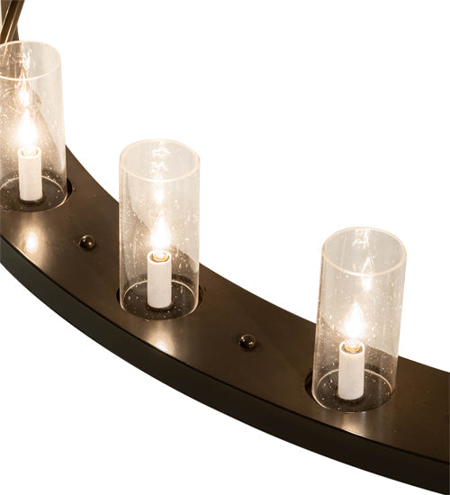 Meyda Lighting Loxley 72" 36-Light 2-Tier Timeless Bronze Chandelier With Clear Seeded Shade Glass