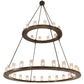 Meyda Lighting Loxley 72" 36-Light 2-Tier Timeless Bronze Chandelier With Clear Seeded Shade Glass