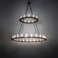 Meyda Lighting Loxley 72" 36-Light 2-Tier Timeless Bronze Chandelier With Frosted Clear Shade Glass