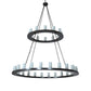 Meyda Lighting Loxley 72" 36-Light 2-Tier Timeless Bronze Chandelier With Frosted Clear Shade Glass