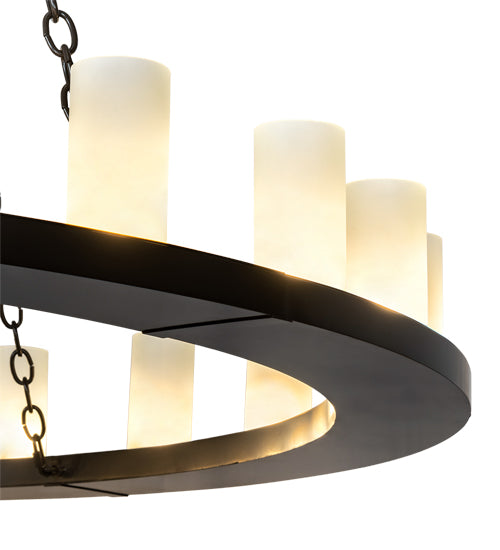 Meyda Lighting Loxley 72" 36-Light 2-Tier Timeless Bronze Chandelier With Frosted Clear Shade Glass