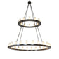 Meyda Lighting Loxley 72" 36-Light 2-Tier Timeless Bronze Chandelier With Frosted Clear Shade Glass