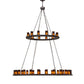 Meyda Lighting Loxley 72" 36-Light Mahogany Bronze Chandelier With Amber Shade Glass