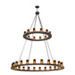 Meyda Lighting Loxley 72" 36-Light Mahogany Bronze Chandelier With Amber Shade Glass