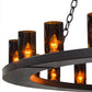 Meyda Lighting Loxley 72" 36-Light Mahogany Bronze Chandelier With Amber Shade Glass