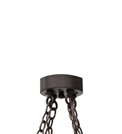 Meyda Lighting Loxley 72" 36-Light Mahogany Bronze Chandelier With Amber Shade Glass