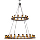 Meyda Lighting Loxley 72" 36-Light Mahogany Bronze Chandelier With Amber Shade Glass