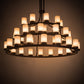 Meyda Lighting Loxley 72" 39-Light 3-Tier Mahogany Bronze Chandelier With Beige Sahara Taupe Idalight Shade Glass