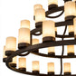 Meyda Lighting Loxley 72" 39-Light 3-Tier Mahogany Bronze Chandelier With Beige Sahara Taupe Idalight Shade Glass