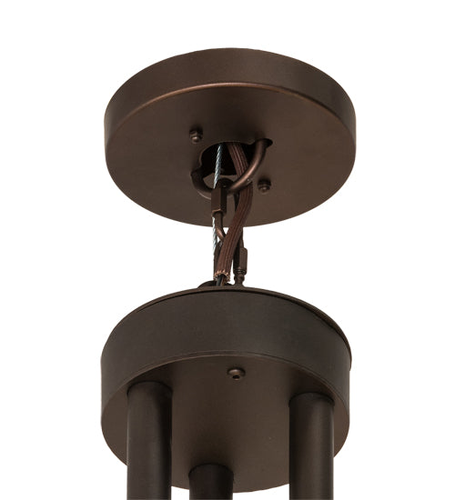Meyda Lighting Loxley 72" 39-Light 3-Tier Mahogany Bronze Chandelier With Beige Sahara Taupe Idalight Shade Glass