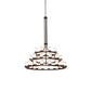 Meyda Lighting Loxley 72" 39-Light 3-Tier Mahogany Bronze Chandelier With Frosted Clear Shade Glass