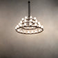 Meyda Lighting Loxley 72" 39-Light 3-Tier Mahogany Bronze Chandelier With Frosted Clear Shade Glass