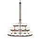 Meyda Lighting Loxley 72" 39-Light 3-Tier Mahogany Bronze Chandelier With Frosted Clear Shade Glass
