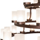 Meyda Lighting Loxley 72" 39-Light 3-Tier Mahogany Bronze Chandelier With Frosted Clear Shade Glass