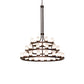Meyda Lighting Loxley 72" 39-Light 3-Tier Mahogany Bronze Chandelier With Frosted Clear Shade Glass