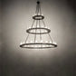 Meyda Lighting Loxley 72" 48-Light 3-Tier Textured Black Chandelier With Clear Seeded Shade Glass