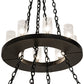 Meyda Lighting Loxley 72" 48-Light 3-Tier Textured Black Chandelier With Clear Seeded Shade Glass