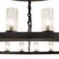 Meyda Lighting Loxley 72" 48-Light 3-Tier Textured Black Chandelier With Clear Seeded Shade Glass