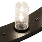 Meyda Lighting Loxley 72" 48-Light 3-Tier Textured Black Chandelier With Clear Seeded Shade Glass