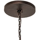 Meyda Lighting Loxley 72" 63-Light 3-Tier Mahogany Bronze Shelburne Chandelier With Silver Mica Shade Glass