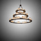 Meyda Lighting Loxley 72" 63-Light 3-Tier Mahogany Bronze Shelburne Chandelier With Silver Mica Shade Glass