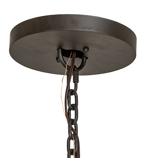 Meyda Lighting Loxley 72" 63-Light 3-Tier Oil Rubbed Bronze Shelburne Chandelier With Clear Frosted Acrylic Shade
