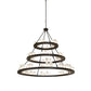 Meyda Lighting Loxley 72" 63-Light 3-Tier Oil Rubbed Bronze Shelburne Chandelier With Clear Frosted Acrylic Shade