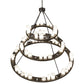 Meyda Lighting Loxley 72" 63-Light 3-Tier Oil Rubbed Bronze Shelburne Chandelier With Clear Frosted Acrylic Shade