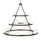 Meyda Lighting Loxley 72" 63-Light 3-Tier Oil Rubbed Bronze Shelburne Chandelier With Clear Frosted Acrylic Shade