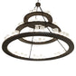 Meyda Lighting Loxley 72" 63-Light 3-Tier Oil Rubbed Bronze Shelburne Chandelier With Clear Frosted Acrylic Shade